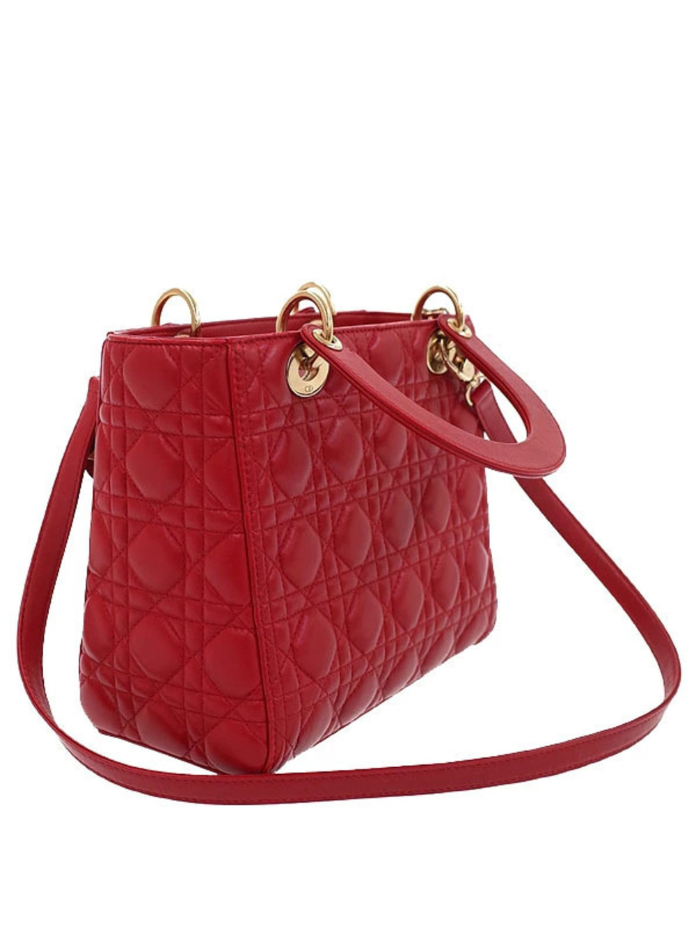 Dior Cannage Lady  2way  bag Quilted Christian Black